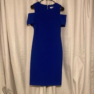 Elegant Blue Off-Shoulder Dress